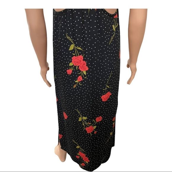 Volcom Polka Dot Rose Floral Midi Dress Sz S - Picture 9 of 15